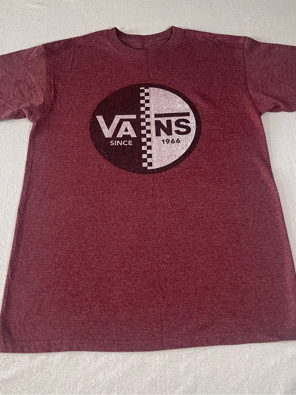 Vans Burgundy Checker Logo Short Sleeve Tee